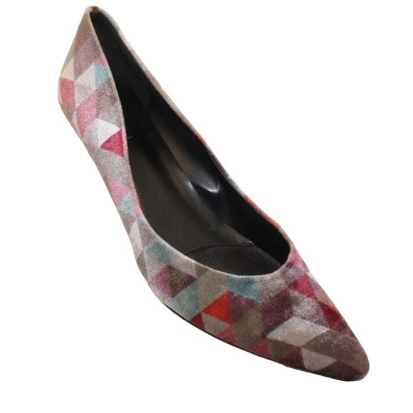 Vaneli Shoes - Vintage Vaneli Womens Size 9.5N Diamond Pattern Kitten Heels Velvet Shoes